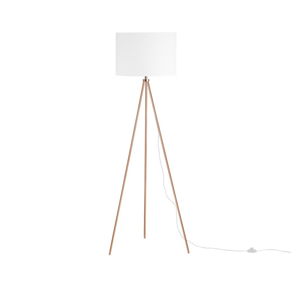 Beliani Lampa stojąca miedziano-biała 148 cm VISTULA
