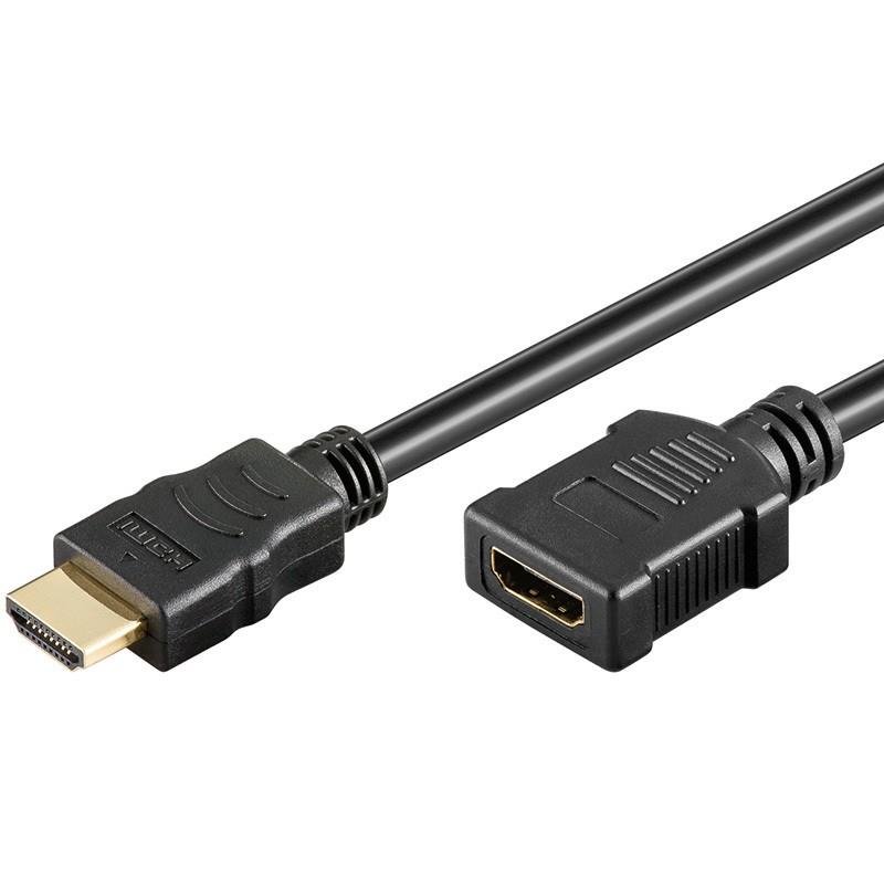 Techly Przedłużacz HDMI HDMI-HDMI V1.4 M/F Ethernet 3D 4K, 1,8m, czarny 306127