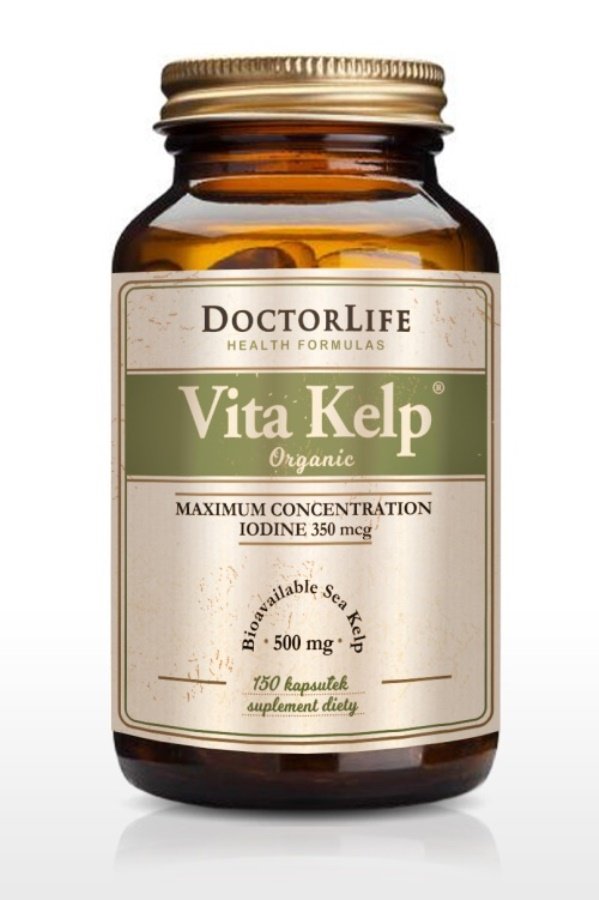 Doctor Life Doctor Life Vita Kelp Organic 500mg organiczny jod suplement diety 150 kapsułek