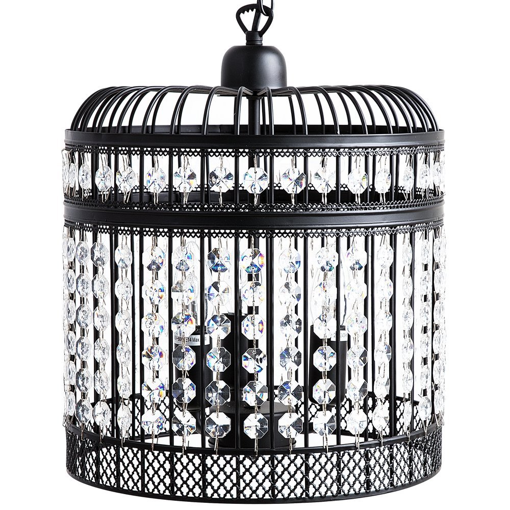 Beliani Lampa wisząca czarna CELON