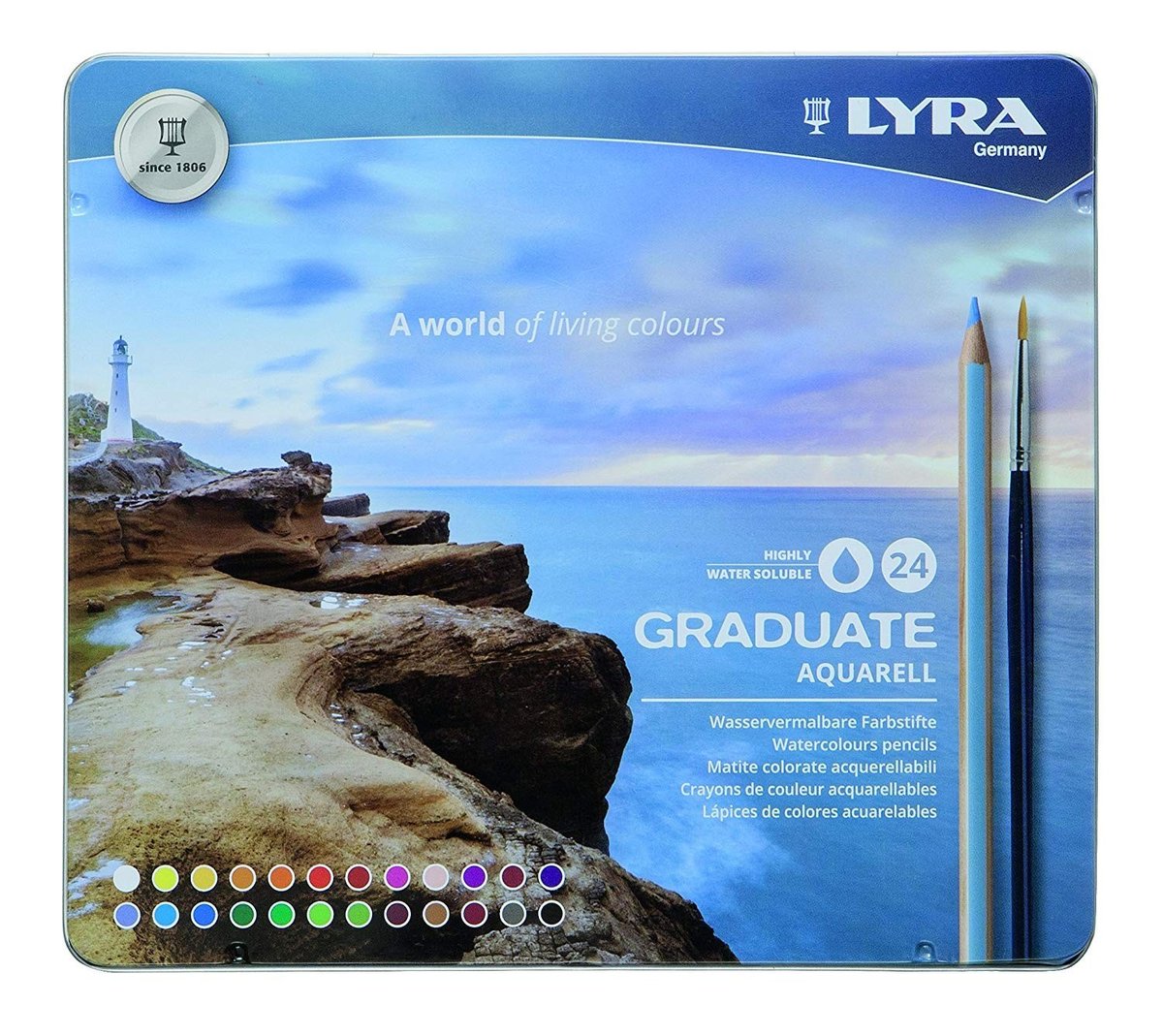 Fila Kredki Lyra Graduate Aquarell Metal Box 24 kolory