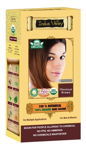 267Indus Valley Ziołowa Farba z Henną - Kasztanowy Brąz 120g - Indus Valley LAV20265