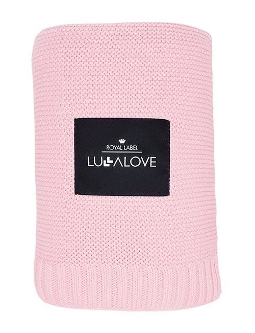Lullalove Bambusowy koc tkany 80x100 cm - różowy TKA-0015