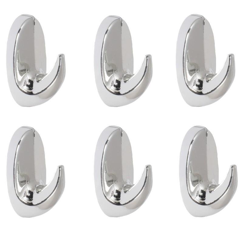 Yoka pure home Haczyk ABS plastikowy owalny srebrne 6 sztuki