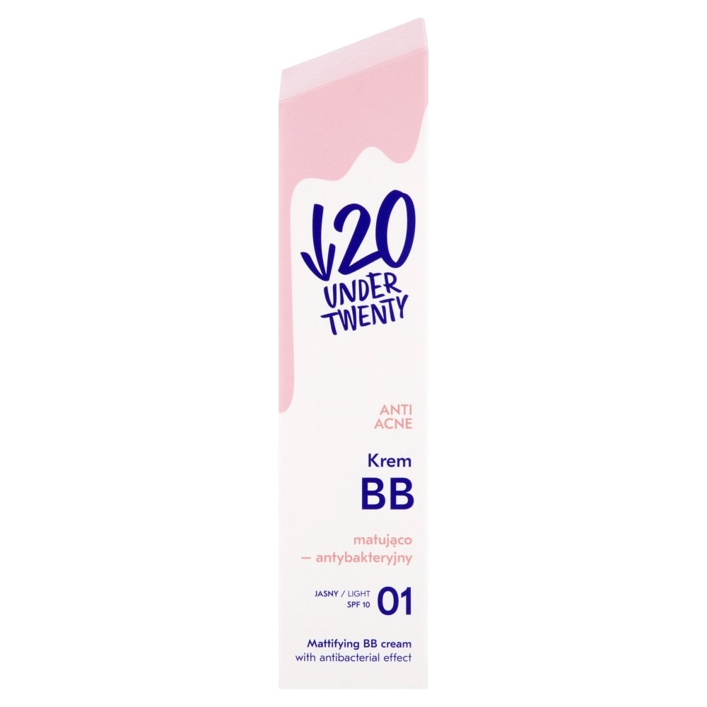 Under Twenty ANTI ACNE Matujący krem BB o działaniu antybakteryjnym SPF 10 01 Light Beige 75ml