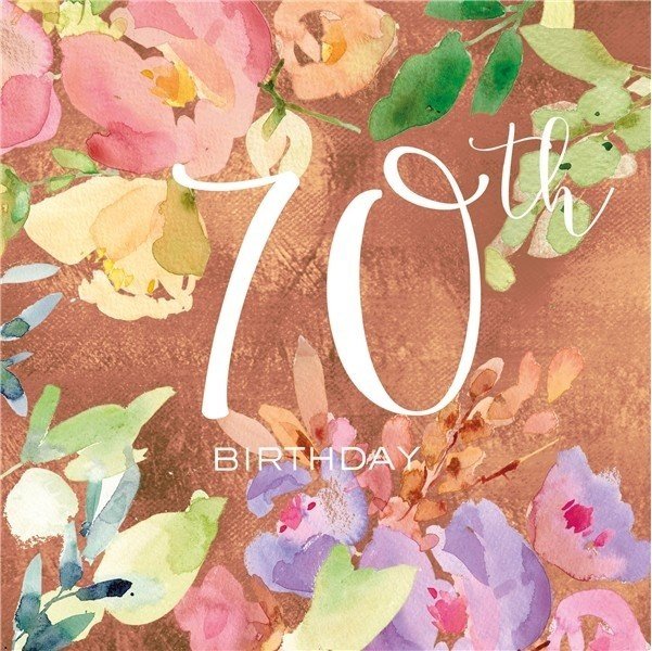 Karnet kwadrat z kopertą Urodziny 70 Museums & Galleries