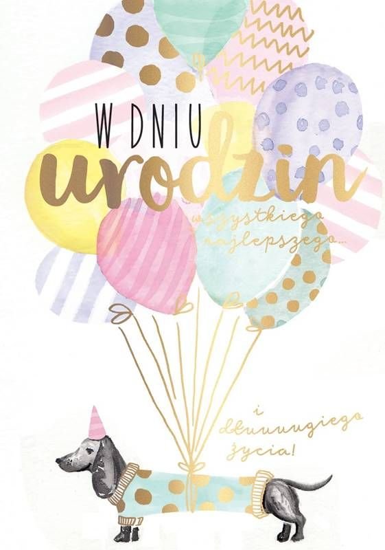 Karnet B6 GS-002 Urodziny jamnik