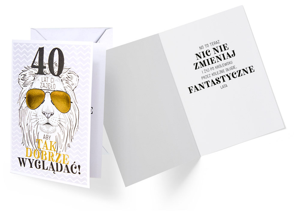 Kukartka Karnet B6 GS-007 Urodziny 40 lew - Kukartka