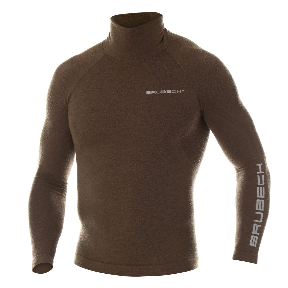 BRUBECK, Koszulka męska termoaktywna, Ranger Wool, khaki, rozmiar L