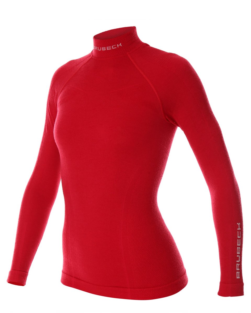 BRUBECK, Koszulka damska termoaktywna, Extreme Wool, czerwony, rozmiar L