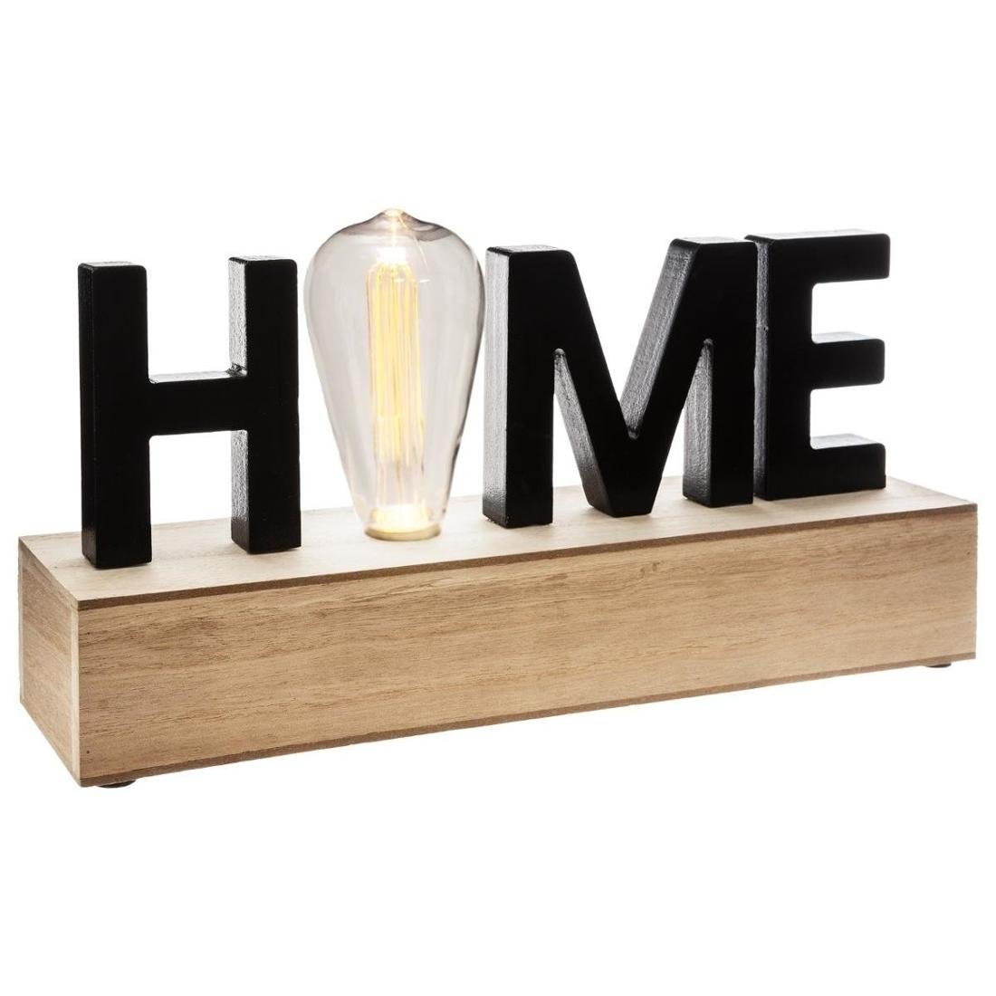 Atmosphera Lampa dekoracyjna HOME z żarówką MDF 34 x 17 cm B07TFHXKCC