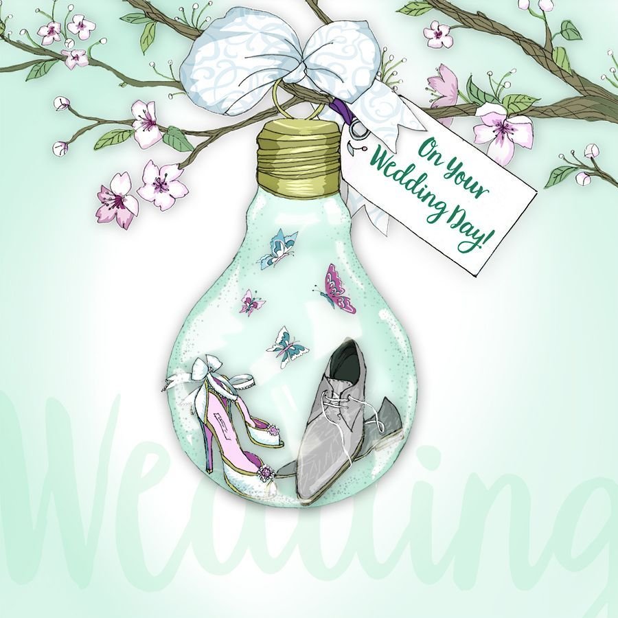 Karnet Swarovski kwadrat Ślub żarówka Clear Creations