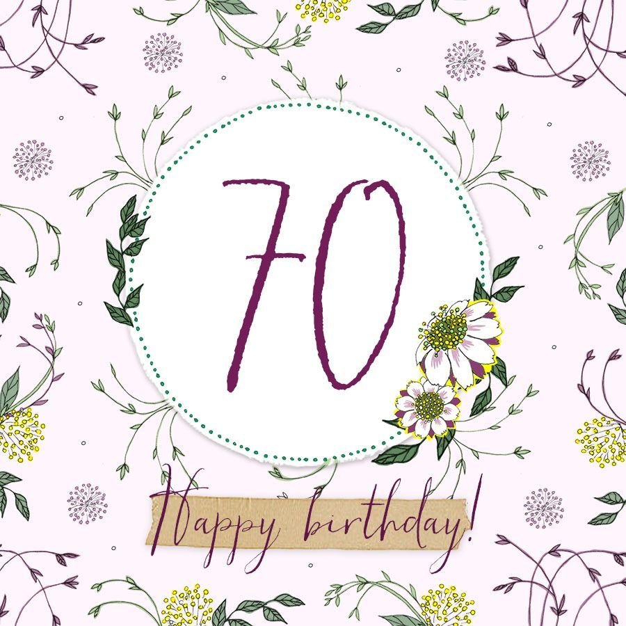 Karnet Swarovski kwadrat Urodziny 70 Clear Creations