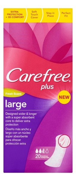 Carefree Plus Large Fresh Scent Wkładki higieniczne 20 sztuk
