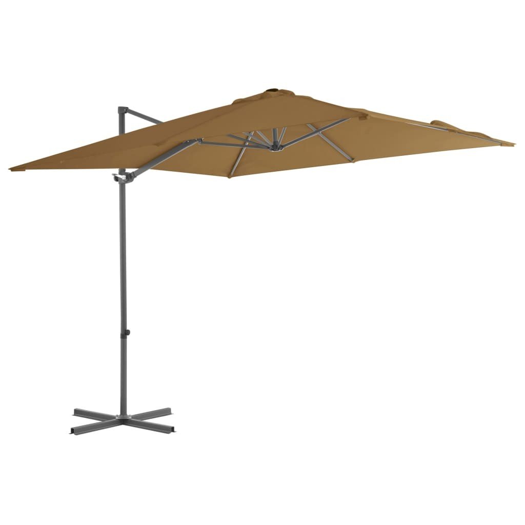 vidaXL Parasol wiszący ze stalowym słupkiem, 250 x 250 cm, taupe vidaXL