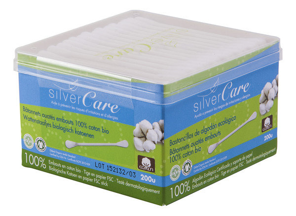 Masmi Masmi Silver Care patyczki higieniczne do uszu z organicznej bawełny 200 sztuk 9095439