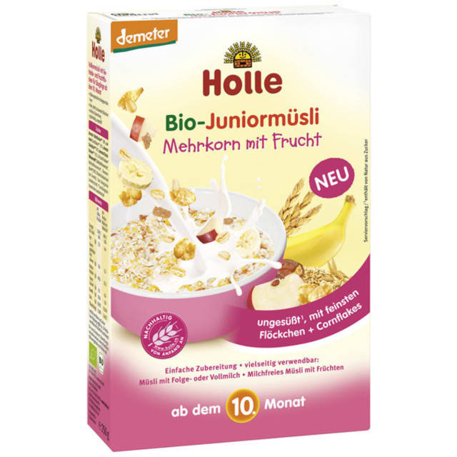HOLLE 175Holle Kaszka Junior Muesli Wieloziarnista z Owocami 250g EKO LASKASZJUNMOW