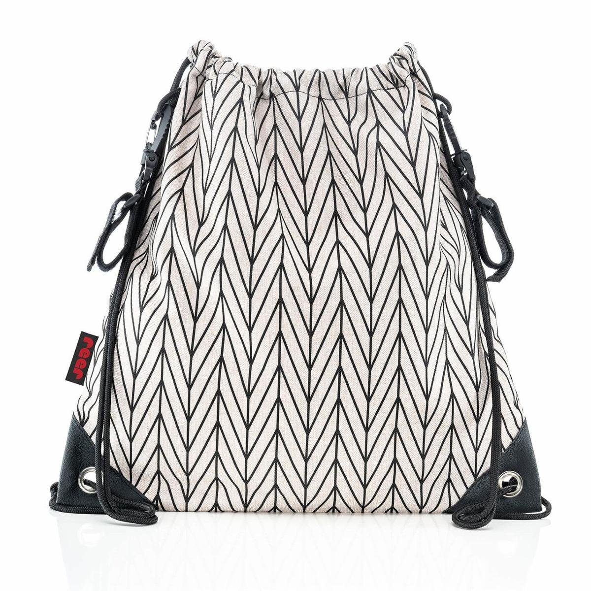 Reer 84082 torba na zakupy do wózka dziecięcego Clip&Go Bag, stylowy duży worek gimnastyczny, odporny na działanie wody, mocowanie do wózka dziecięcego, wielokolorowy
