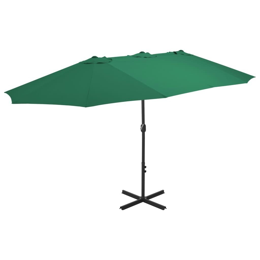 vidaXL Parasol ogrodowy na słupku aluminiowym, 460 x 270 cm, zielony vidaXL