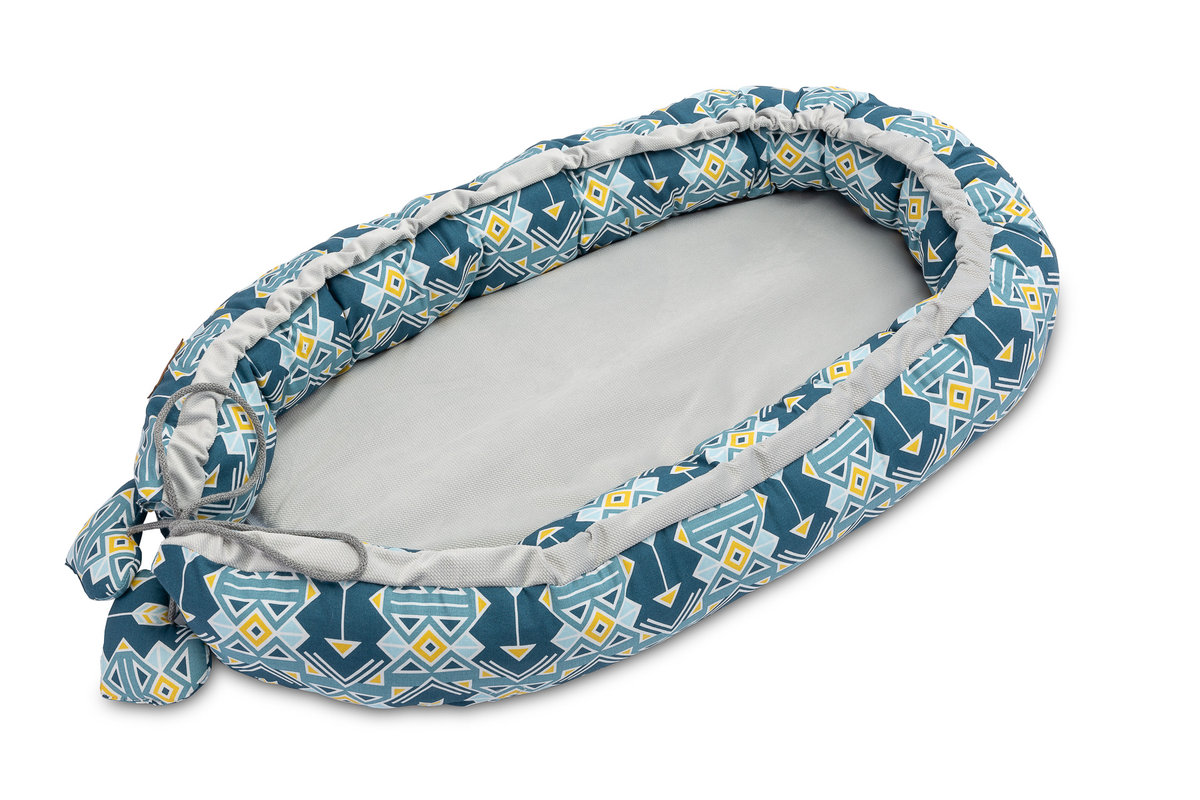 Sensillo Gniazdo Kokon Velvet 80x45 Granatowy Ornament