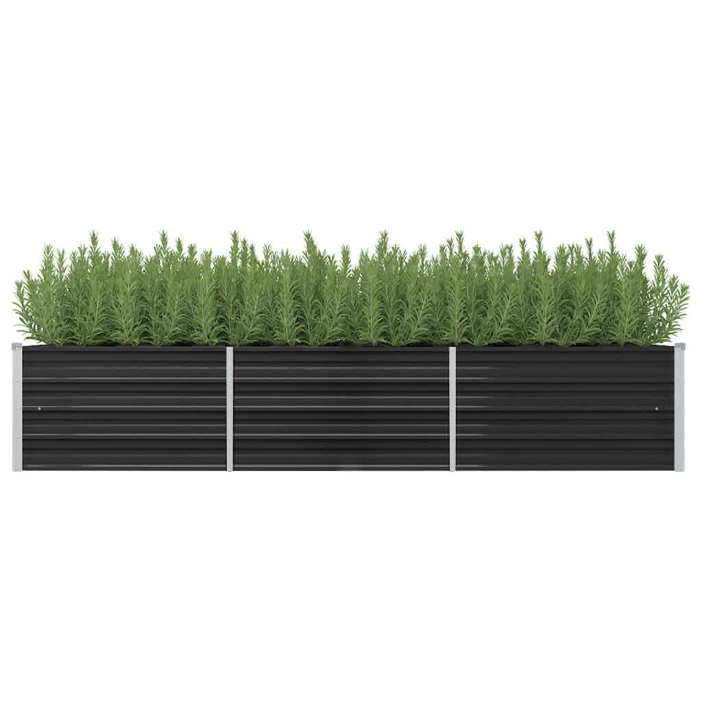 vidaXL Donica ogrodowa, antracytowa, 240x80x45 cm, galwanizowana stal