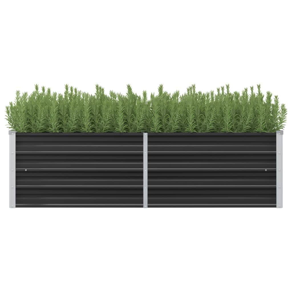 vidaXL Donica ogrodowa, antracytowa, 160x40x45 cm, galwanizowana stal