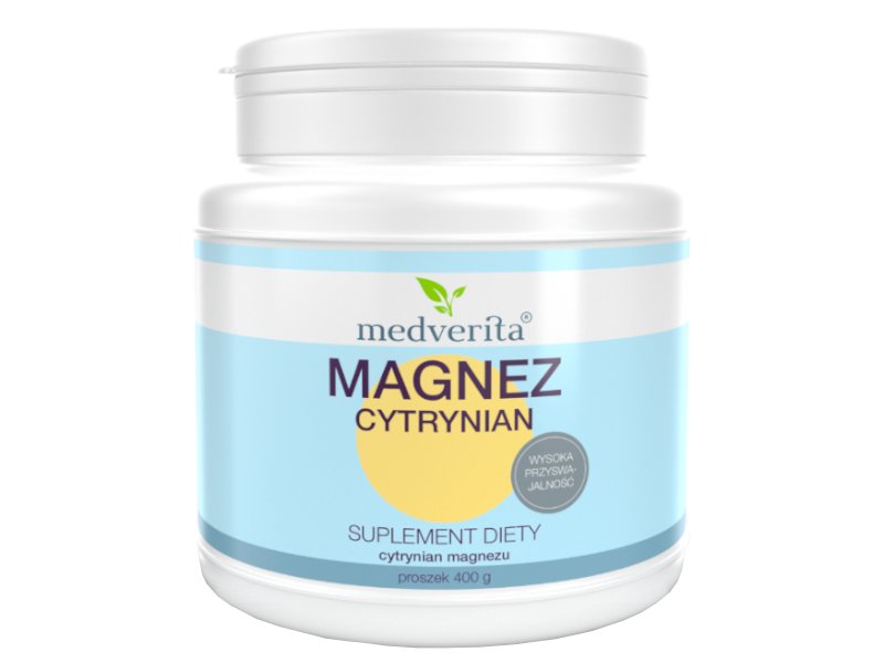 Medverita, Witaminy, Magnez Cytrynian, 400 g
