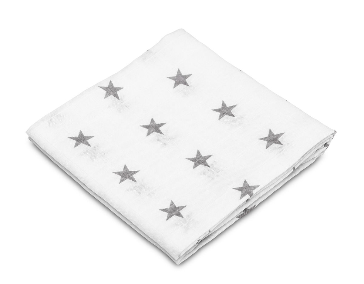 Sensillo Pieluszka muślinowa 70x80 cm szaro-biała SILLO-093 SILLO-093