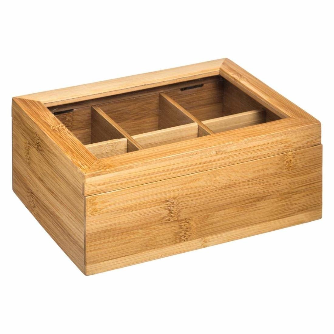 5five Simple Smart Pudełko na herbatę pudełeczko na saszetki herbaty skrzynka na saszetki drewniana herbaciarka B07DQCCWMP