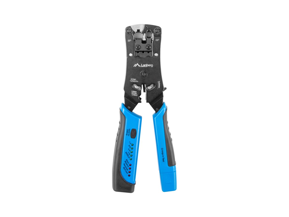 Zaciskarka wtyków RJ45, RJ12, RJ11  + tester kabli LANBERG
