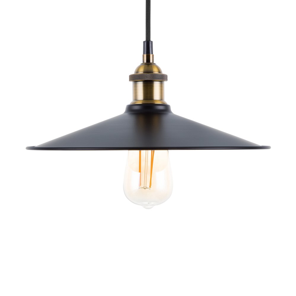 Beliani Lampa wisząca czarno-mosiężna SWIFT L