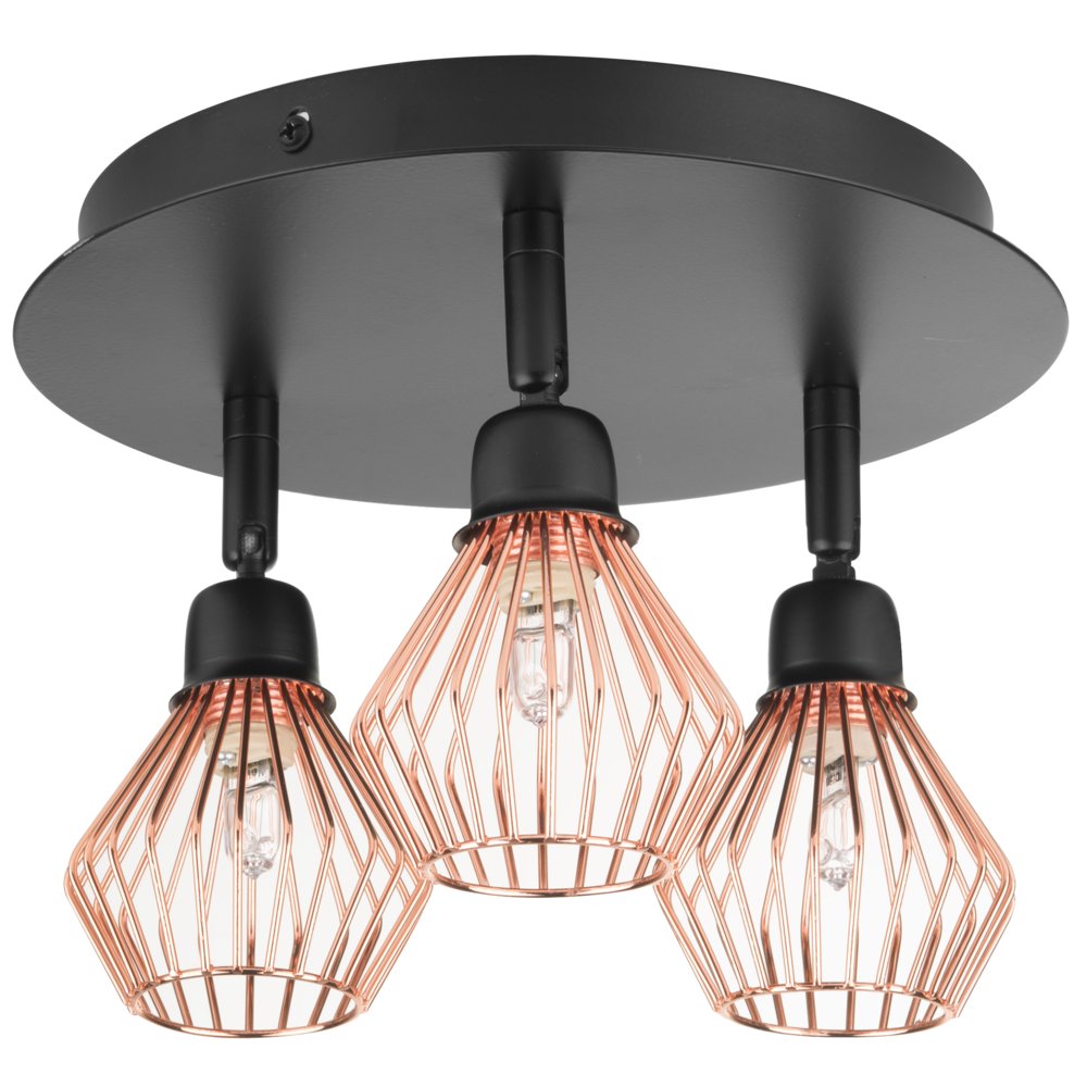 Beliani Lampa sufitowa czarna/miedziana VOLGA M