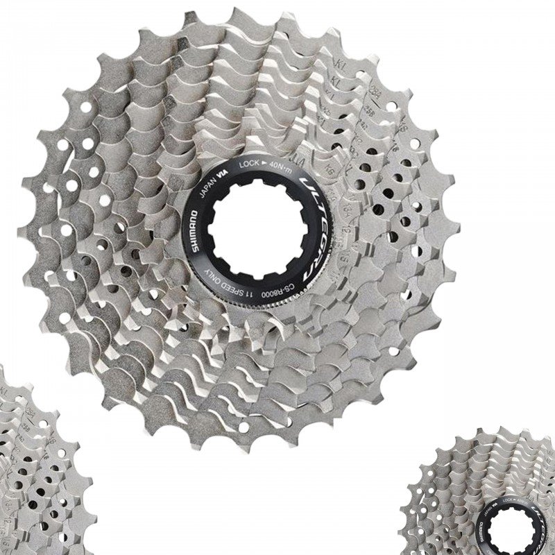 SHIMANO Kaseta Ultegra CS-R8000 srebrny / Ilość biegów: 11 / Stopniowanie: 12-25 ICSR800011225