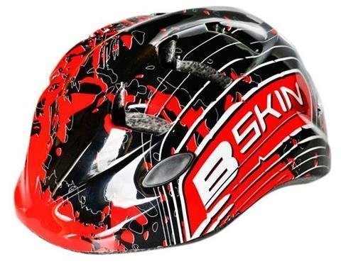B-Skin, Kask rowerowy, Kiddy Pro, czarno-czerwony, rozmiar S