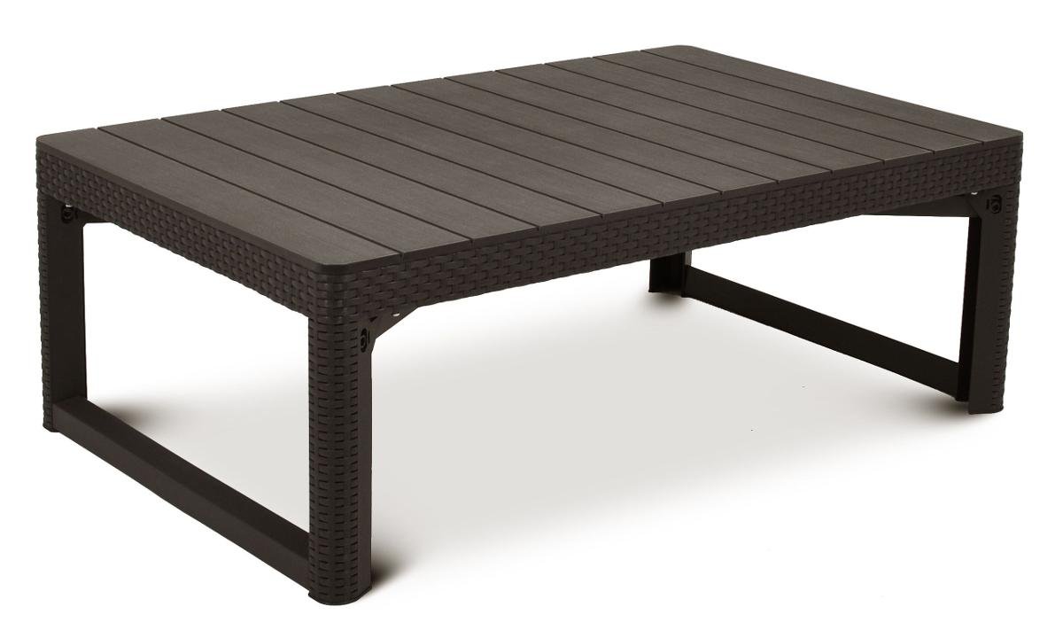 ALLIBERT LYON RATTAN Stół ogrodowy 116 x 71x 40/65 cm, brązowy 17205429