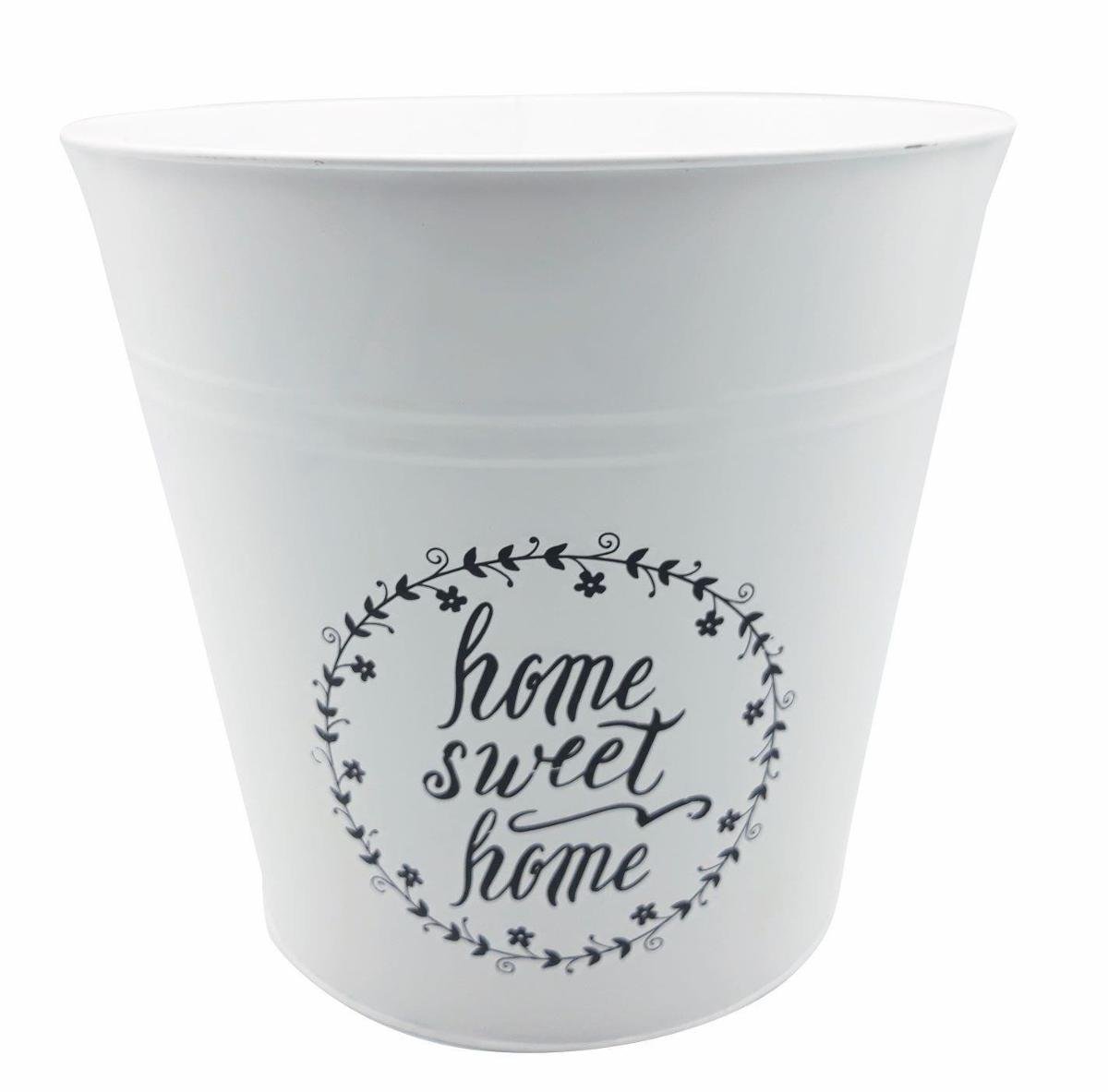 TAJEMNICZY OGRÓD Osłonka metalowa 22 cm biała SWEET HOME