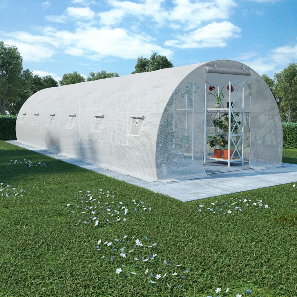 vidaXL Szklarnia ogrodowa, stalowa konstrukcja, 27 m, 900x300x200 cm