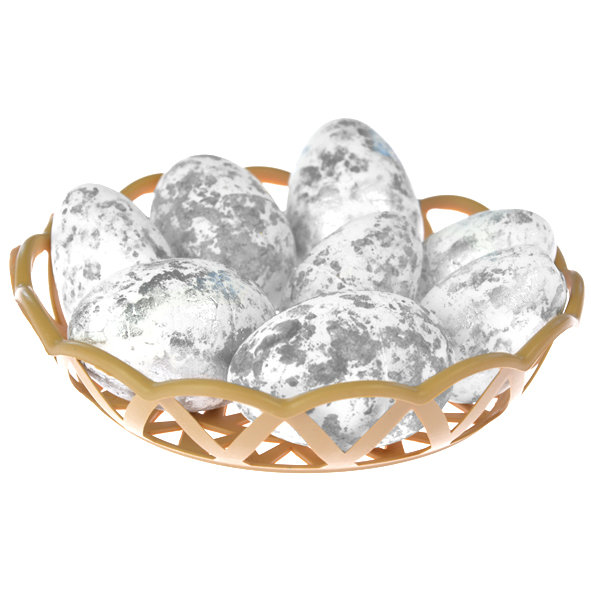 Arpex Ozdoba dekoracyjna Jajka w koszyczku srebrne 8 szt.