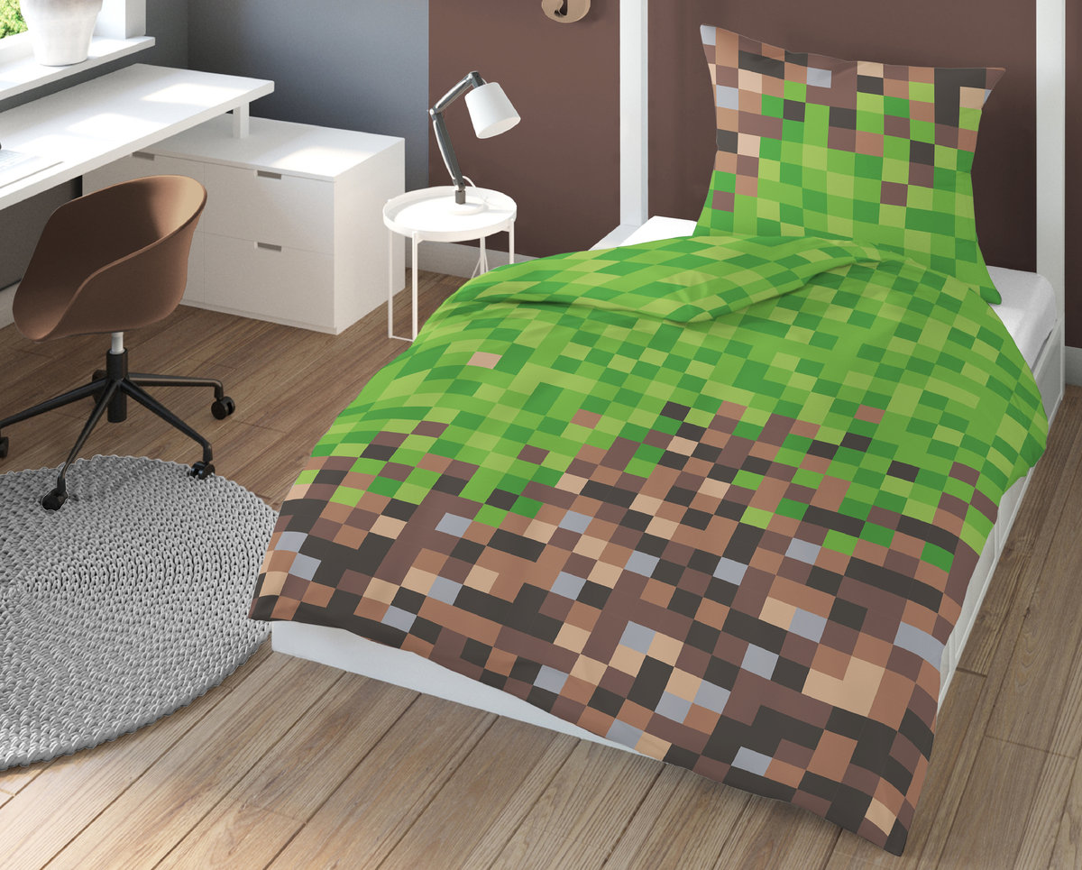 Detexpol Pościel bawełna 140x200 Pixele jak Minecraft 3157A