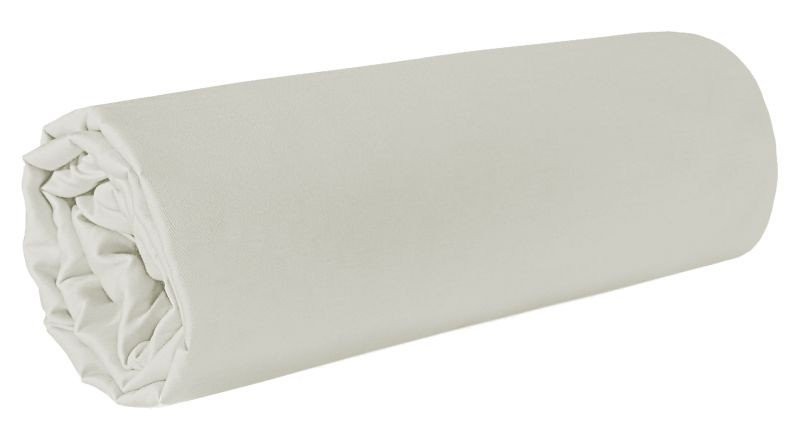 Eurofirany Prześcieradło satynowe kremowe 220x210 - bez gumki 100% bawełna ef-prze-sat-k-220x210
