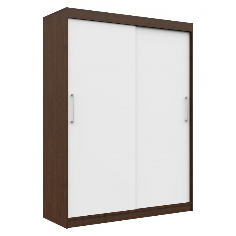 Szafa przesuwna AKORD CLP Wenge 150 cm - 2 drzwi, fronty kolor Biały, mat, 6 półek - 150x60x200 cm