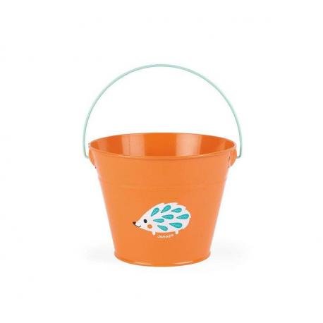 Janod mały ogrodnik Metalowe wiaderko pomarańczowe kolekcja 2019