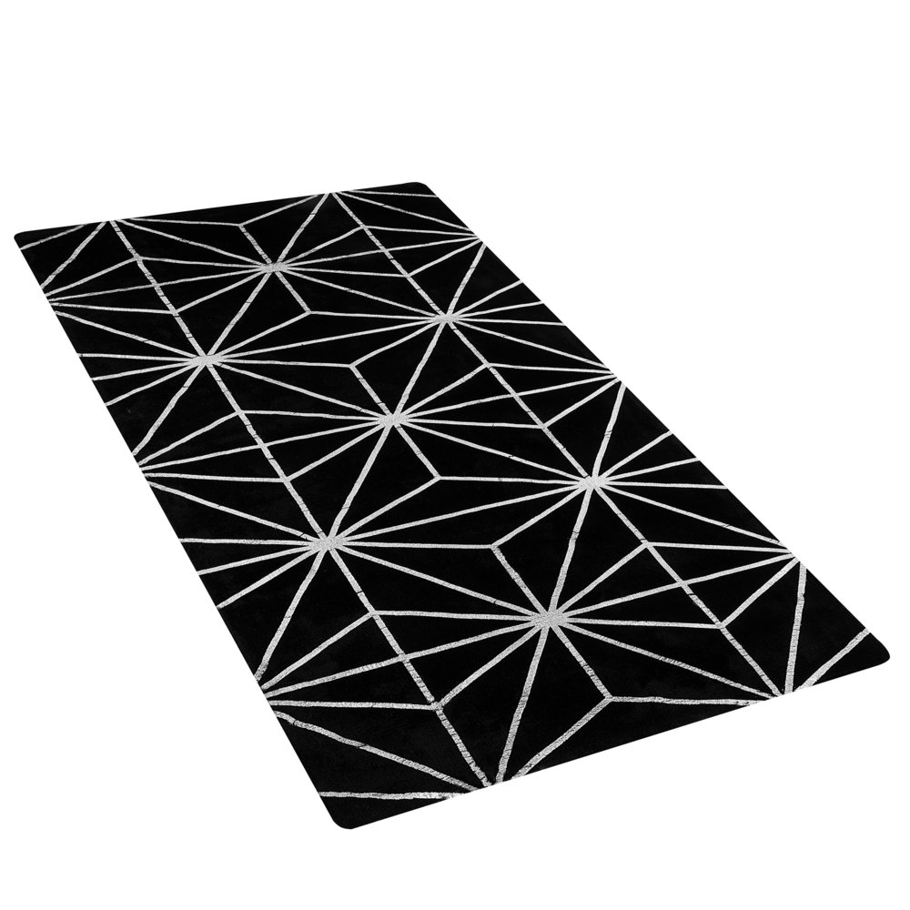 Beliani Dywan z wiskozy 80 x 150 cm czarny SIBEL