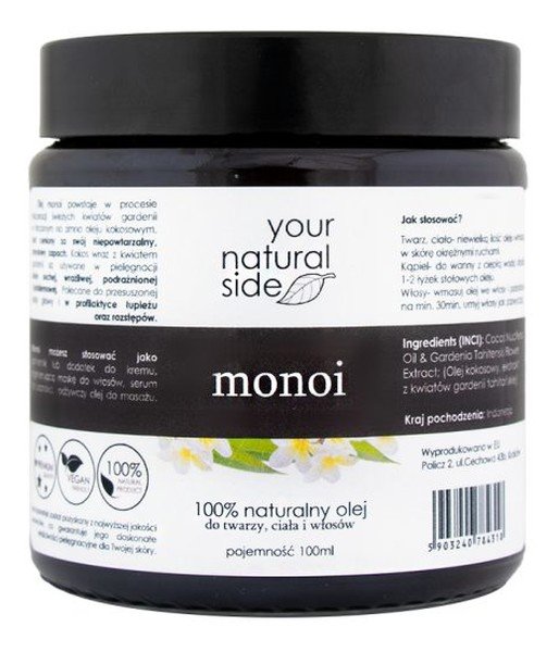 Your Natural Side 100% naturalny olej - Your Natural Side Olej Monoi & Kokos 100% naturalny olej - Your Natural Side Olej Monoi & Kokos