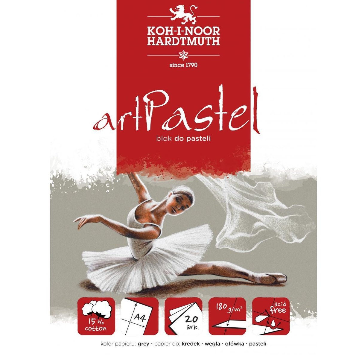 Blok do pasteli artpastel szary A4 20 kartek 180G