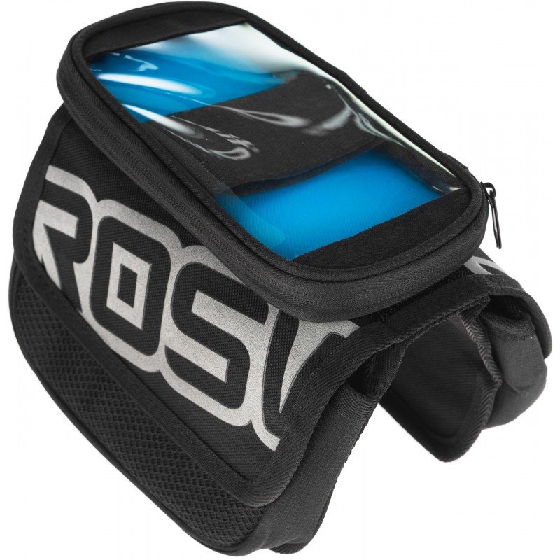 Roswheel, Sakwa na ramę przednia, podwójna z etui na smartfon, czarny