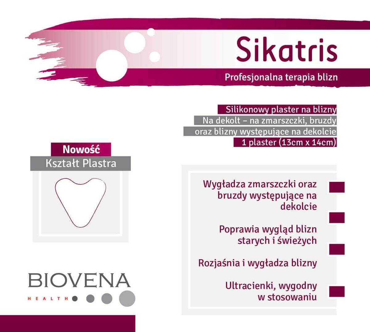 Biovena Health Sikatris Silikonowy plaster na zmarszczki, bruzdy i blizny na dekolcie 13cmx14cm 507