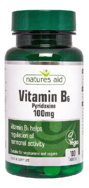 Zdjęcia - Witaminy i składniki mineralne Natures Aid Nature's Pomoc Witamina B6  100mg Tabletki 10 (Wysoka moc)