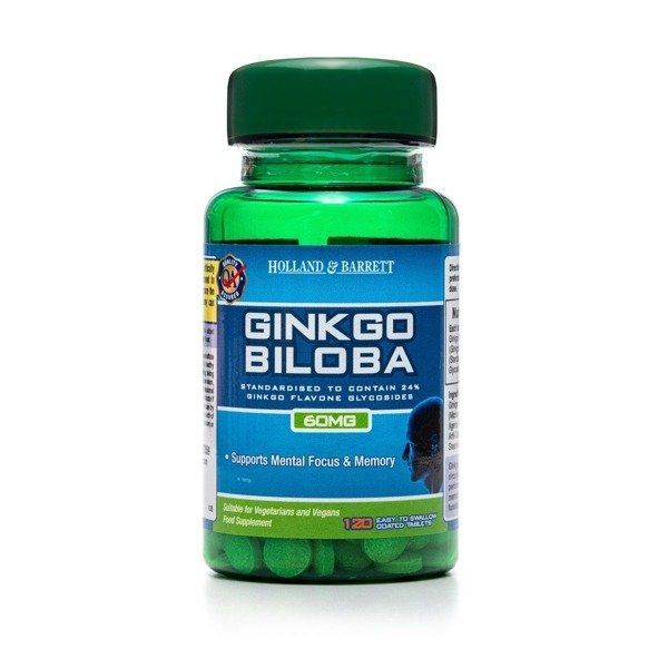 Holland & Barrett - Ginkgo Biloba, 60mg, 120 tabletek