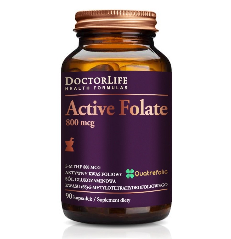 Doctor Life Doctor Life Active Folate aktywny kwas foliowy 800mcg suplement diety 90 kapsułek